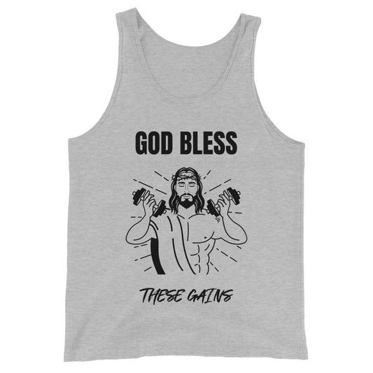 God Bless These Gains - Unisex Tank Top