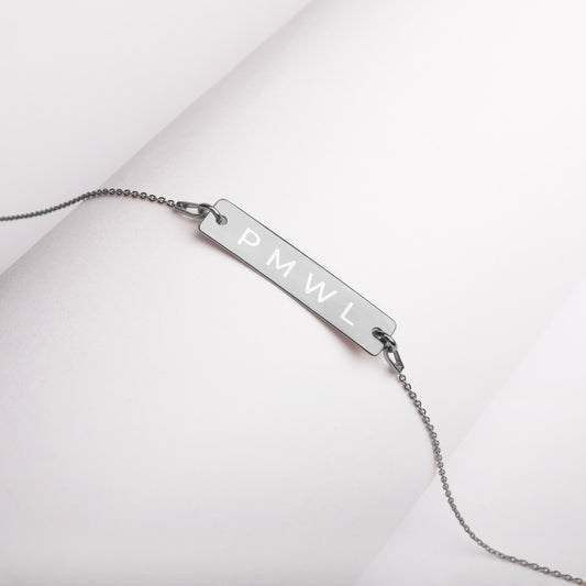 PRAY MORE WORRY LESS - Engraved Silver Bar Chain Necklace