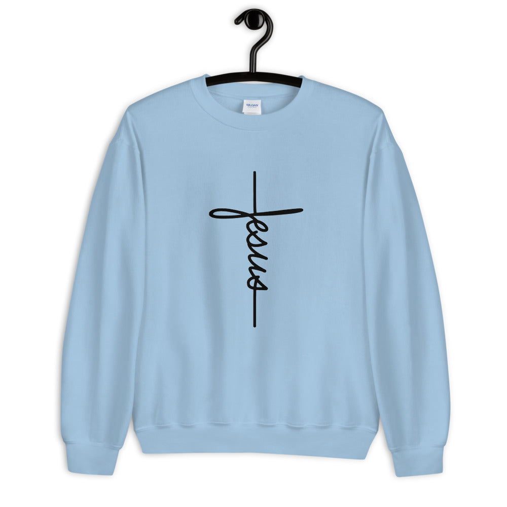 Cross Shaped Jesus Inspiring Sweatshirt for Faithful Believers Unisex