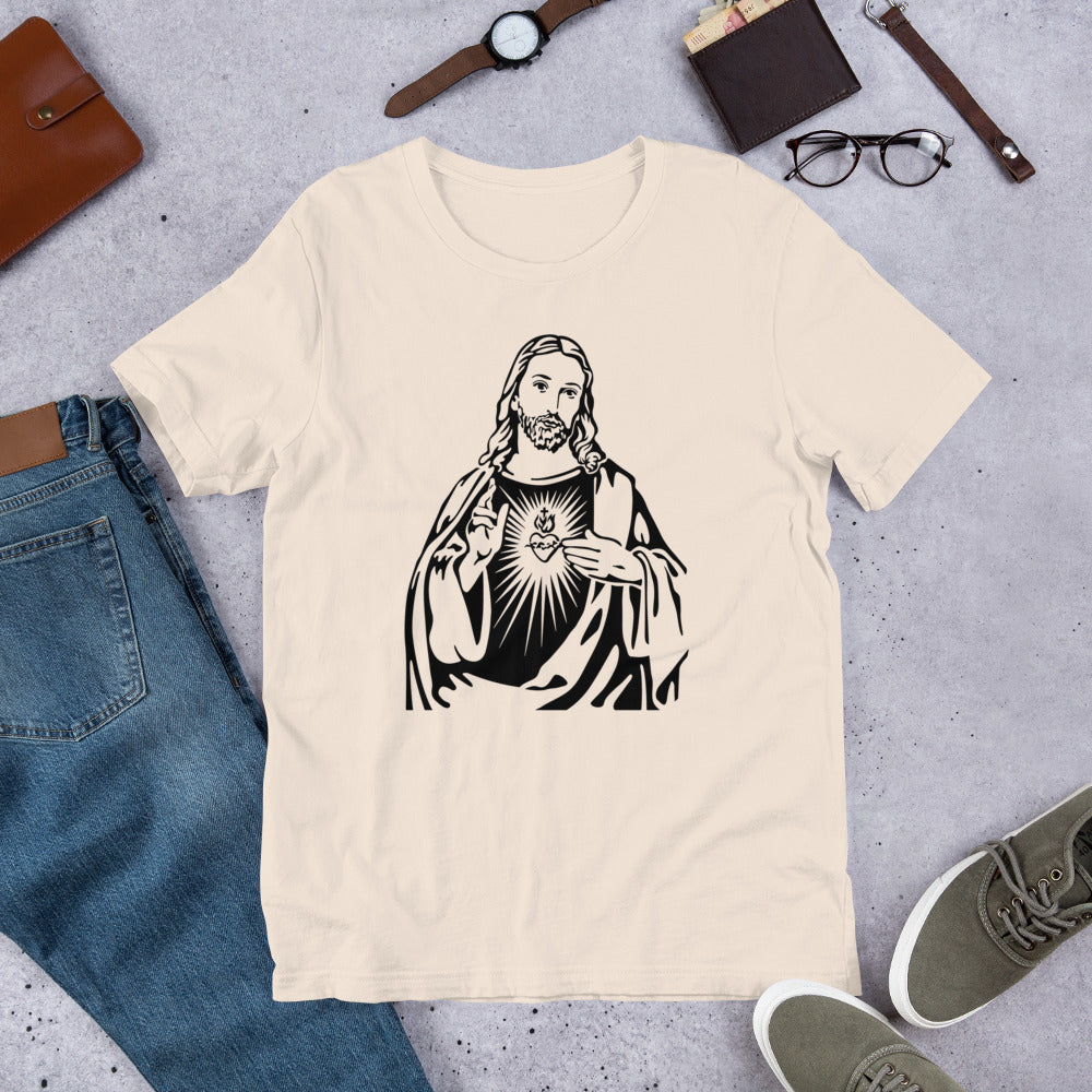 Sacred Heart of Jesus - BLK - Short-Sleeve Unisex T-Shirt