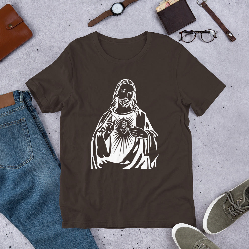 Sacred Heart of Jesus - WHT - Short-Sleeve Unisex T-Shirt