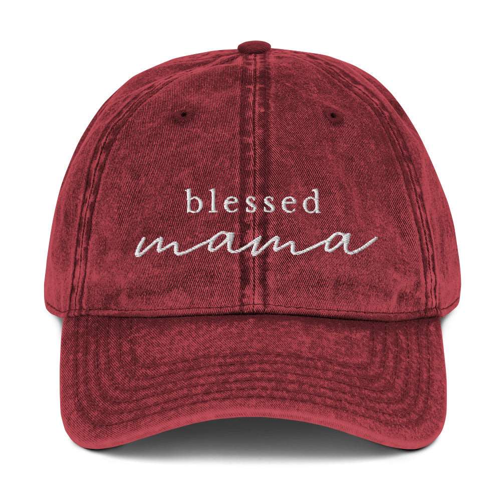 Blessed Mama 2.0 - Vintage Cotton Twill Cap – His Glory Co.