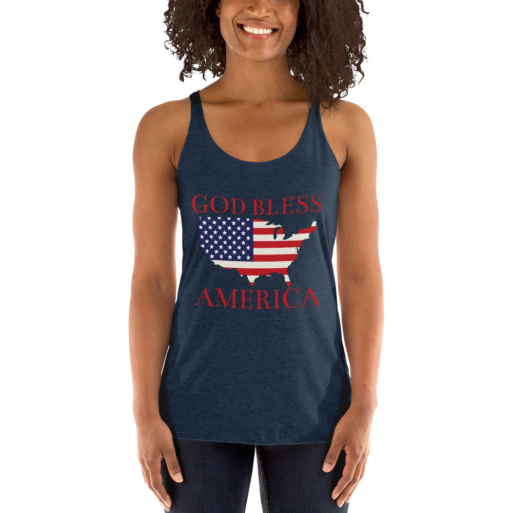 God Bless America - Women's Racerback Tank