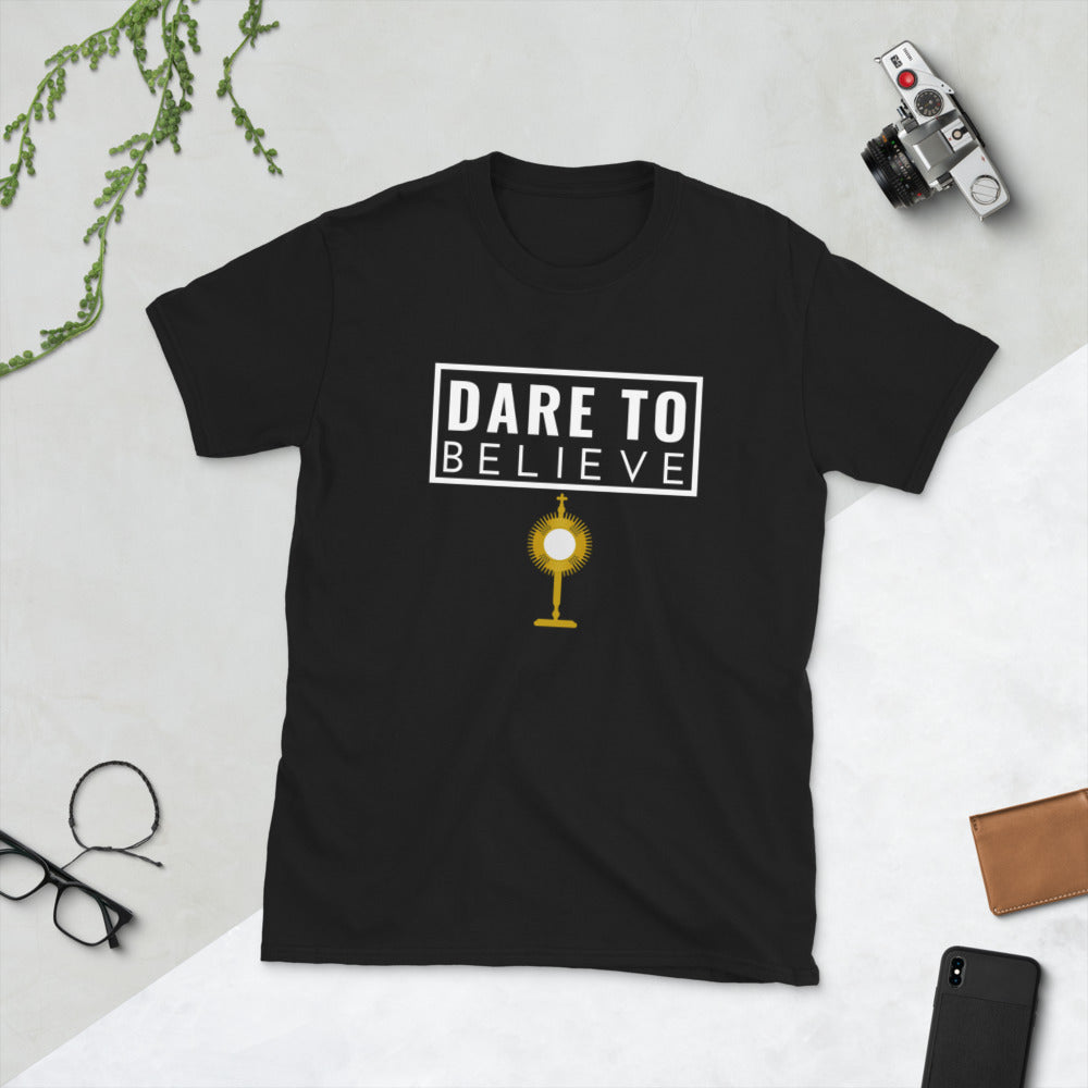 Dare to Believe - Blk, GRY, NVY Short-Sleeve Unisex T-Shirt