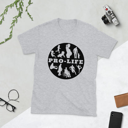Prolife - All Life - WHT/GRY Short-Sleeve Unisex T-Shirt