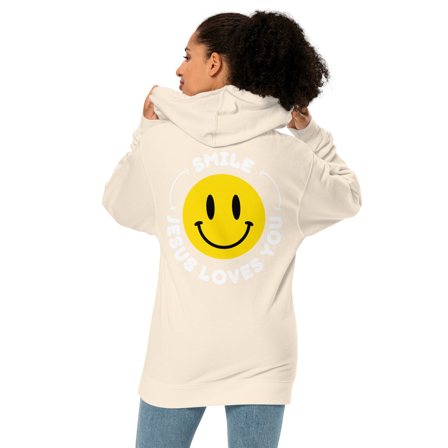Smile Jesus Loves - Smiley - Unisex midweight hoodie