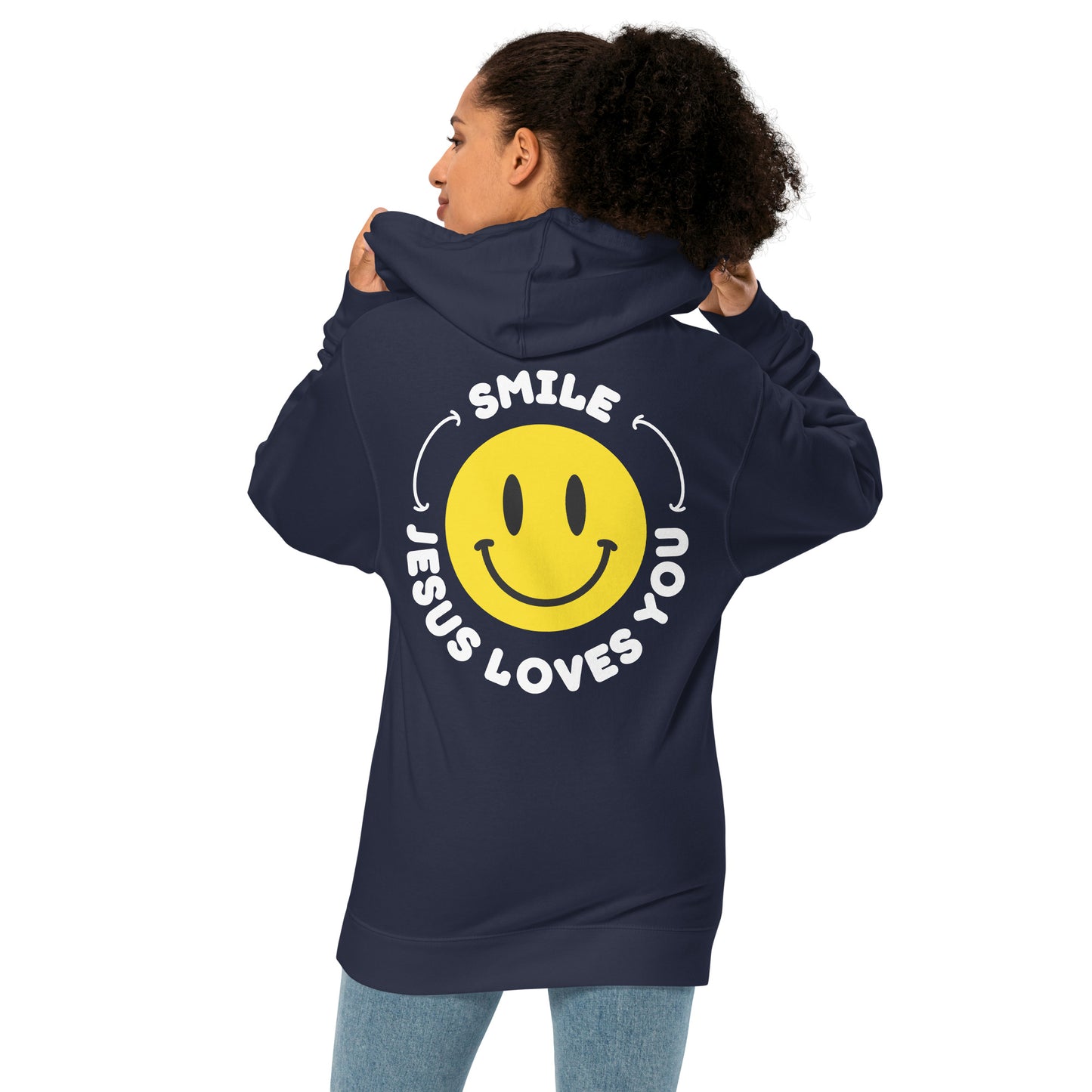 Smile Jesus Loves - Smiley - Unisex midweight hoodie