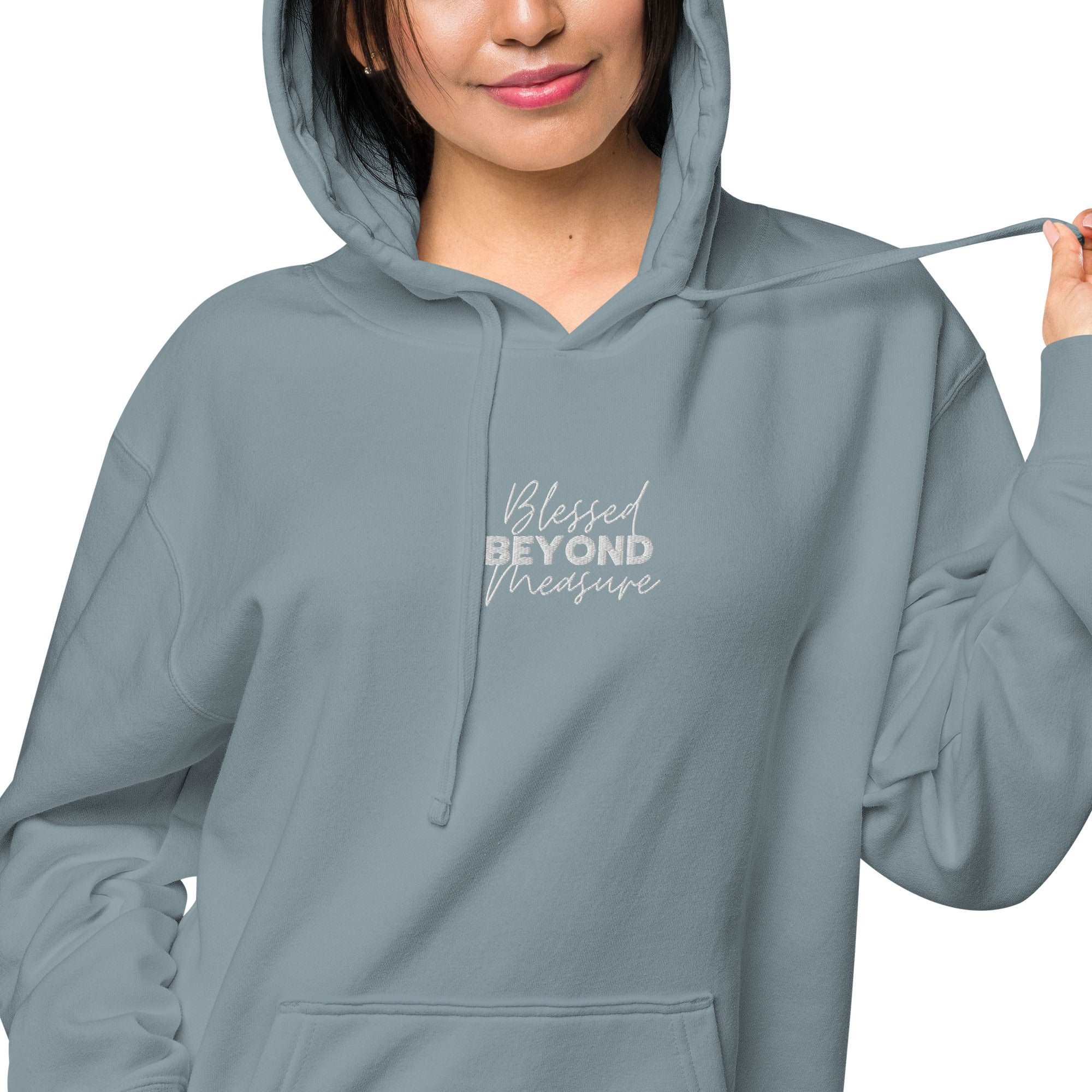 Blessed Beyond Measure Unisex pigment dyed hoodie His Glory Co