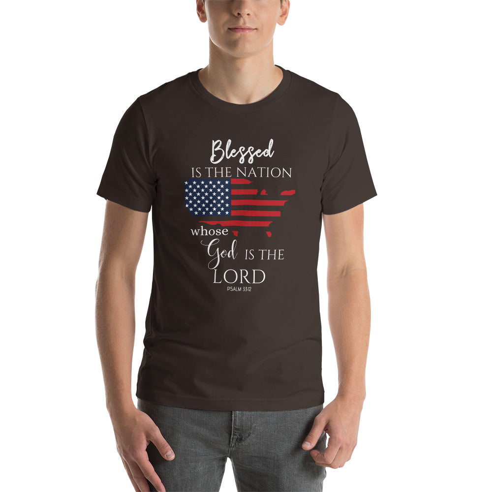 BLESSED IS THE NATION - NEW - Short-Sleeve Unisex T-Shirt