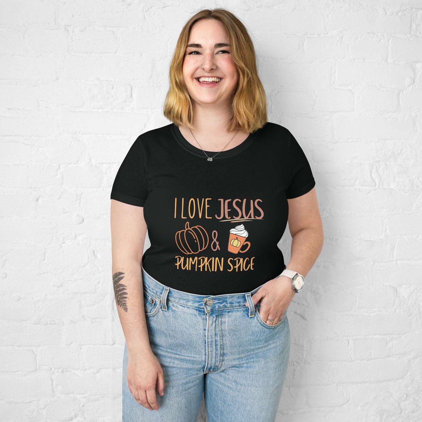 Jesus and Pumpkin Spice - Women’s fitted t-shirt