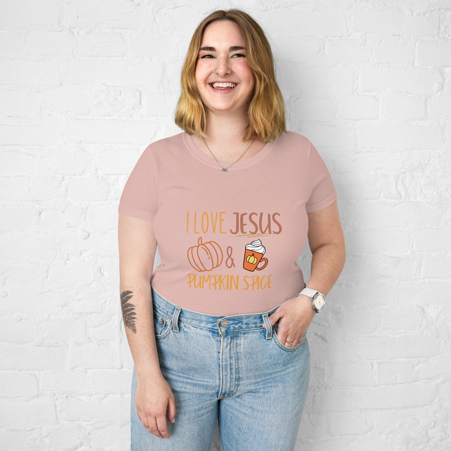 Jesus and Pumpkin Spice - Women’s fitted t-shirt