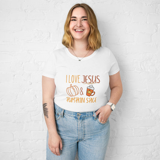 Jesus and Pumpkin Spice - Women’s fitted t-shirt