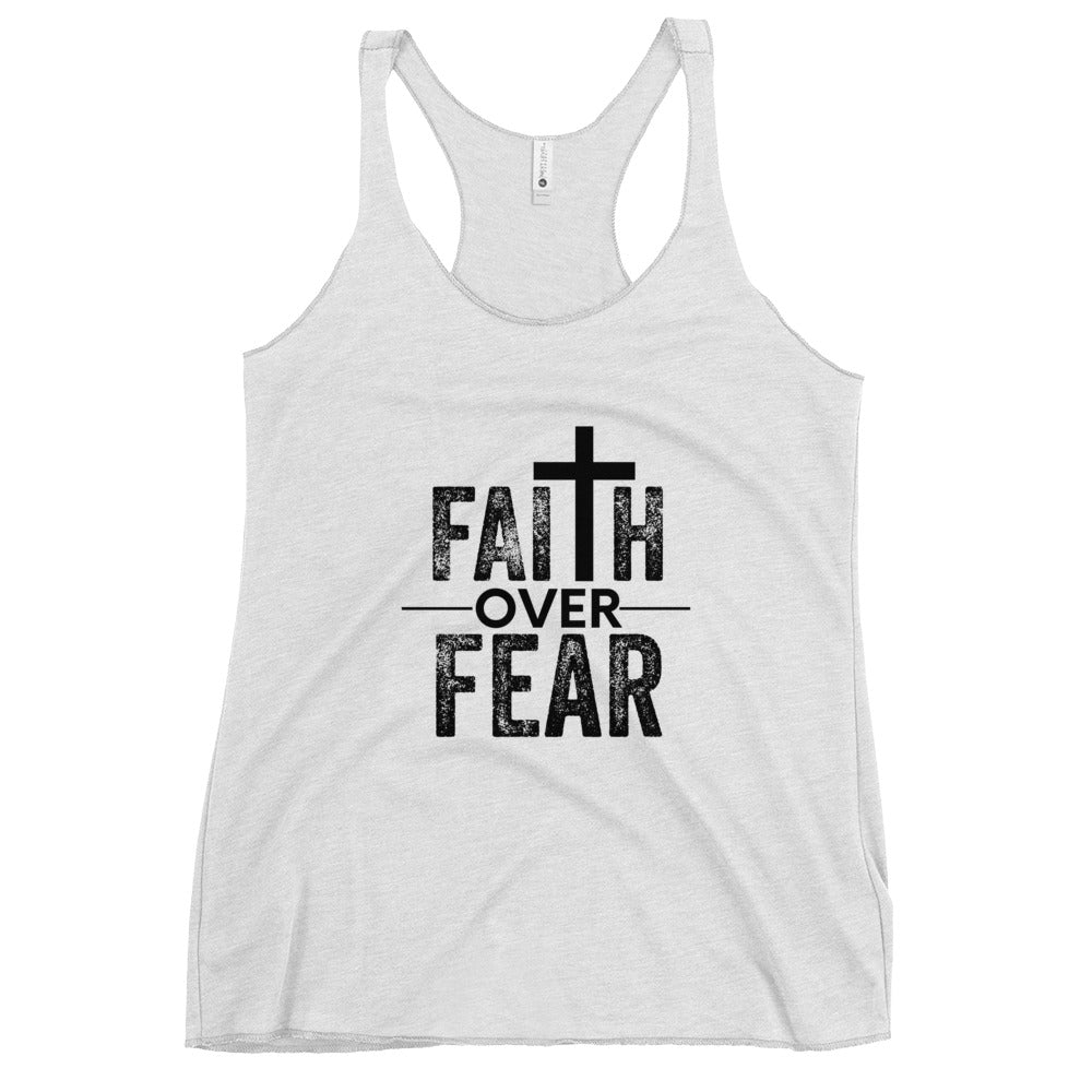 Faith over Fear - blk - Women's Racerback Tank