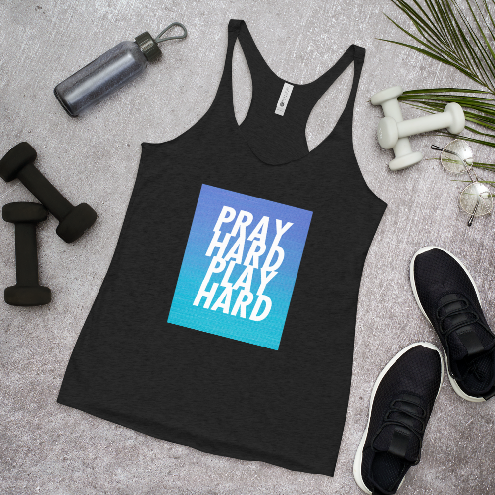 Pray Hard, Play Hard - Women's Racerback Tank