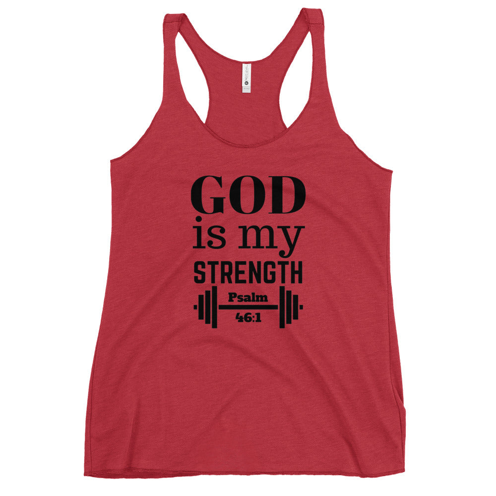 God is my Strength Women's Racerback Tank