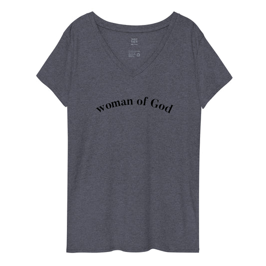 Woman of God - Women’s recycled v-neck t-shirt