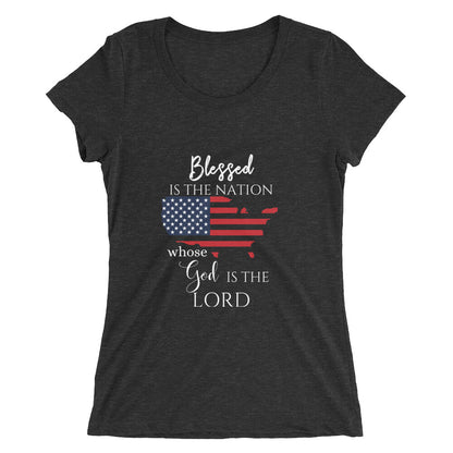 Blessed is the Nation - NEW- Ladies' short sleeve t-shirt