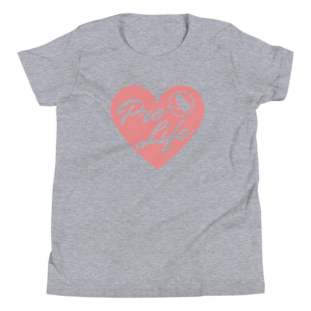 ProLife and Proud - Heart - Youth Short Sleeve T-Shirt